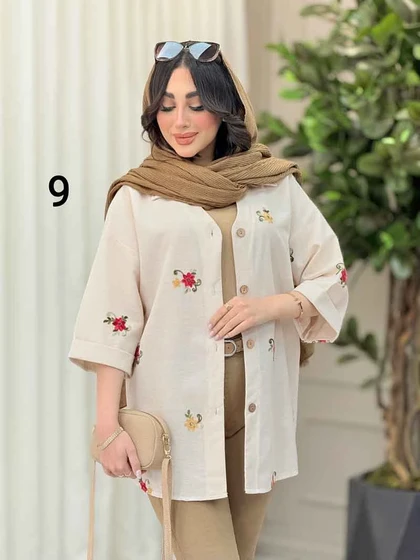 شومیز نچرال طرح دار