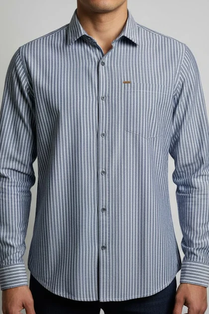 پیراهن مردانه آستین بلند نخ پنبه 611