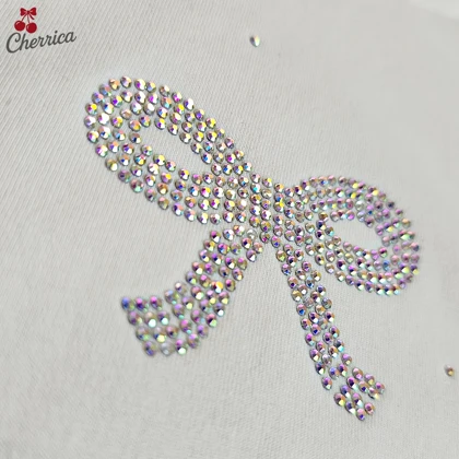 تیشرت باکسی پاپیون نگینی