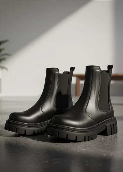 نیم بوت زنانه چلسی دوطرف کش-مشکی