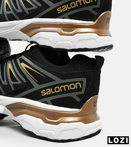 کفش کتانی بزرگ پا مشکی سفید طلایی Salomon X ULTRA