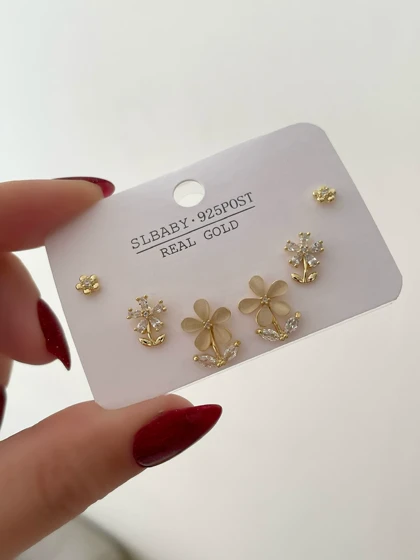 گوشواره های پک سه جفتی fashion