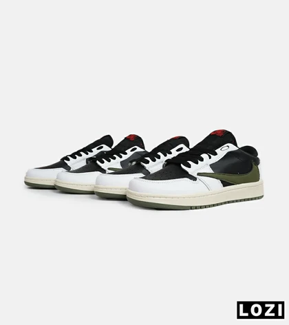کفش کتانی مردانه کرم مشکی سفید زیتونی NIKE travis scott مدل 5736