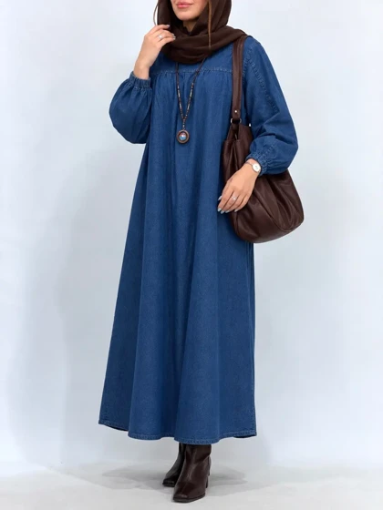 پیراهن مانتویی جین پاییزه هانا