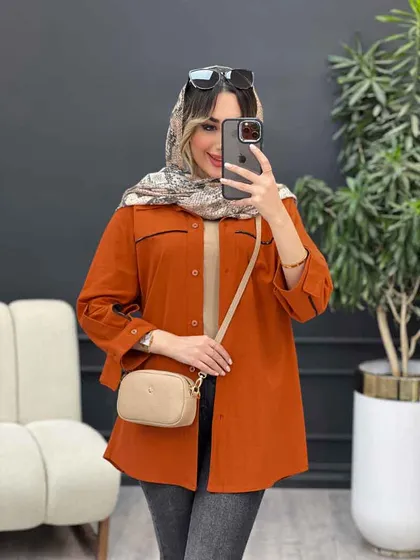 مانتو زیپ نما آستین دو دکمه