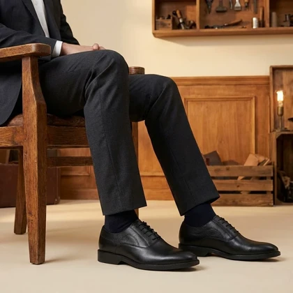 کفش رسمی بندی مردانه مدل Afraz-مشکی