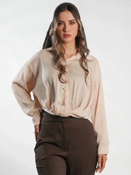 شومیز ساتن جلو پیچ کد 492