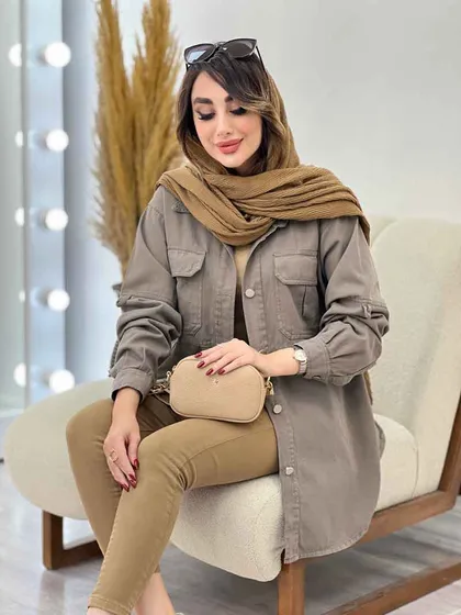مانتو جیب پیله آستین برش‌دار