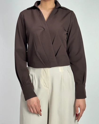 شومیز پیلی دار بغل زیپ   کد 500478