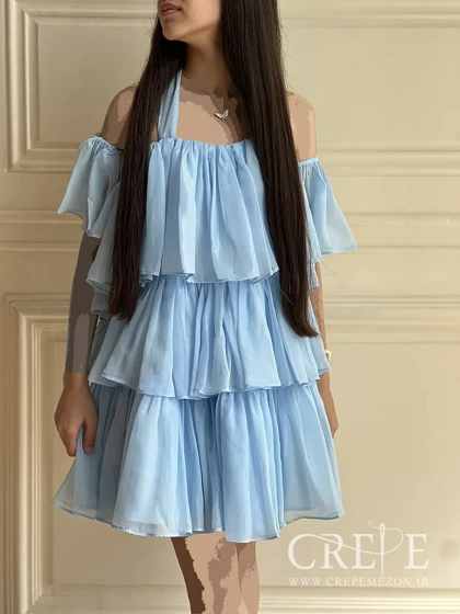 مینی پیراهن چین‌دار طبقه‌ای