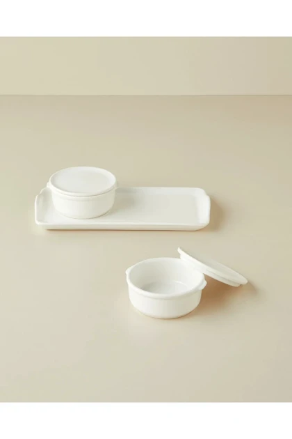 ظرف صبحانه دو تکه English Home مدل Swan Pearl - سفید