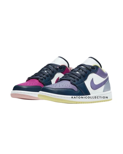 کتانی ویتنامی نایک ایر جردن وان لو میس مچ مجنتا nike air jordan 1 low mismatched purple magneta