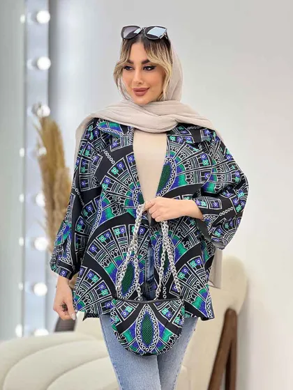 مانتو طرح دار کیف دار