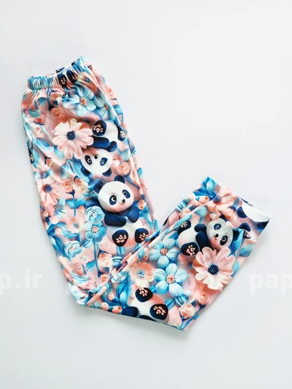 ست بلوز و شلوار مخمل طرح پاندا و گل