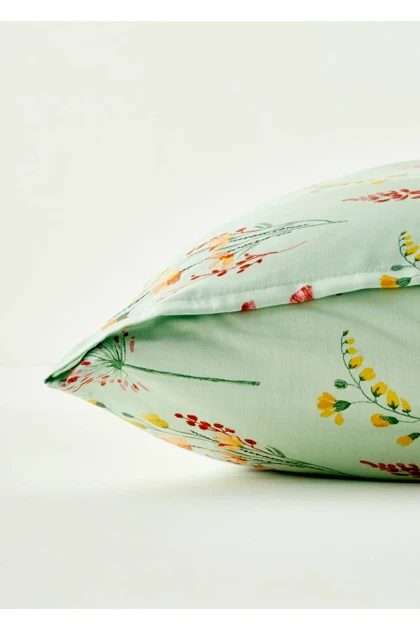 سرویس روتختی یک نفره Bella Maison مدل Flores ساتن - سبز روشن