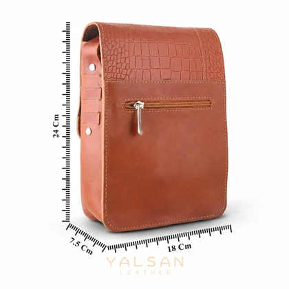 کیف دوشی چرم یلسان مدل ماهان کد 010-PRM