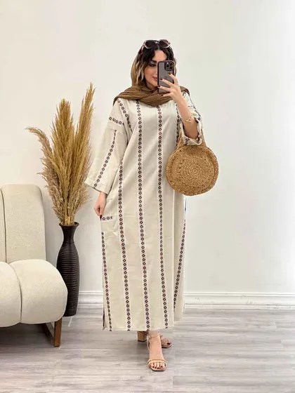 پیراهن جلو بسته دو جیب پیله