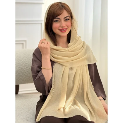 شال نخی پلیسه ساده دورریش