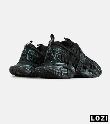 کفش کتانی مردانه مشکی آبی BALENCIAGA 3Xl Exteme Laces مدل 7754