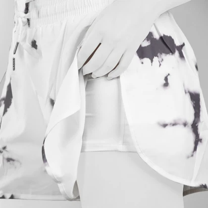 شلوارک کشاله دار ورزشی زنانه مدل 020 سفید بنفش