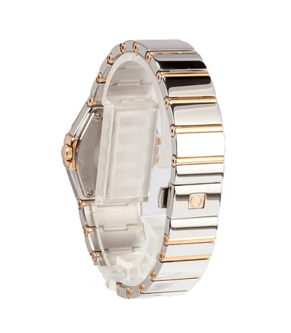 ساعت امگا کانسلیشن زنانه دورنگ رزگلد ایندکس خط Omega Constellation silver Rose gold