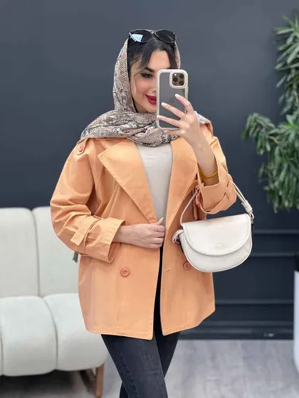 مانتو لینن چهار دکمه سرشانه پاگن