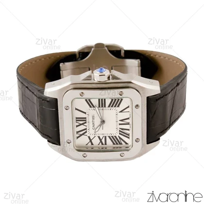 ساعت کارتیر مردانه مدل سانتوس سیلور مشکی 103524