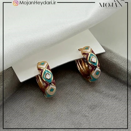 گوشواره های مینا کاری ژوپینگ کد gn0023