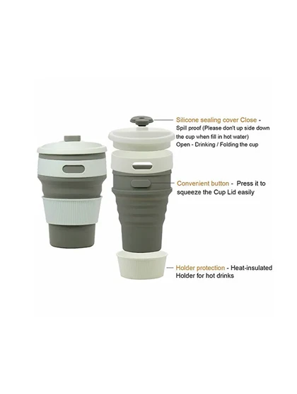 ماگ سیلیکونی تاشو Collapsible Coffee Cup 350ml