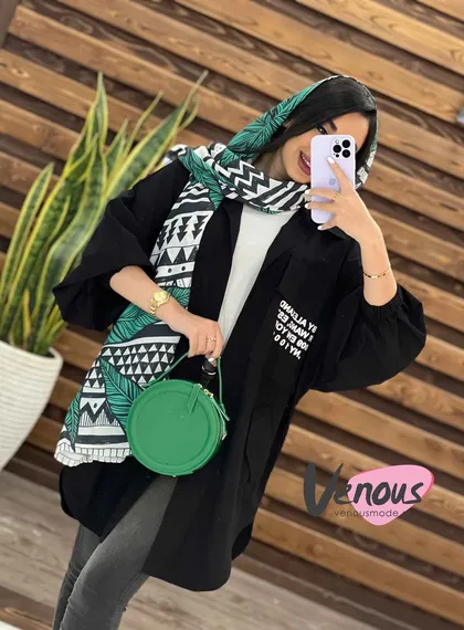 مانتو لینن جیب چاپی