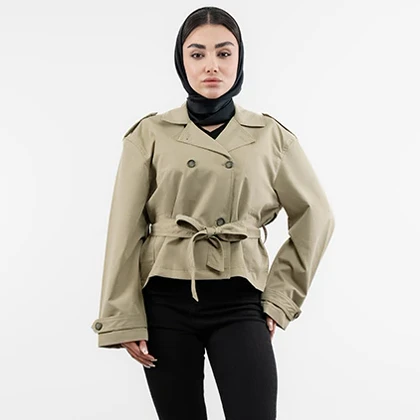 ترنچ کت دبل برست اورسایز زنانه - 62251174