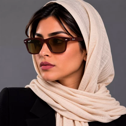 عینک آفتابی ری بن فریم قهوه ای شیشه زرد RB 2140/5