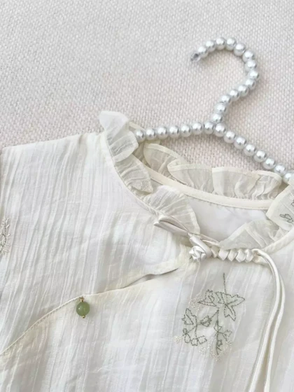 شومیز حریر کریشه گلدوزی کد 5456