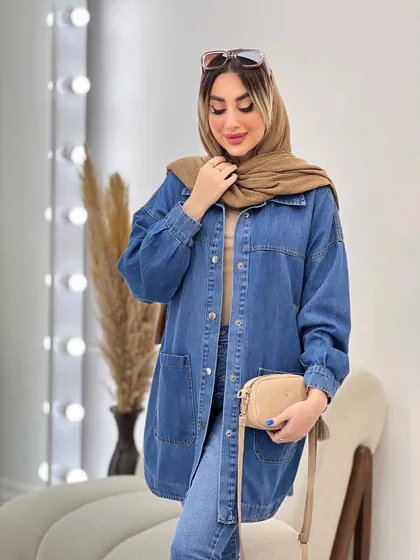 مانتو جین برش‌دار