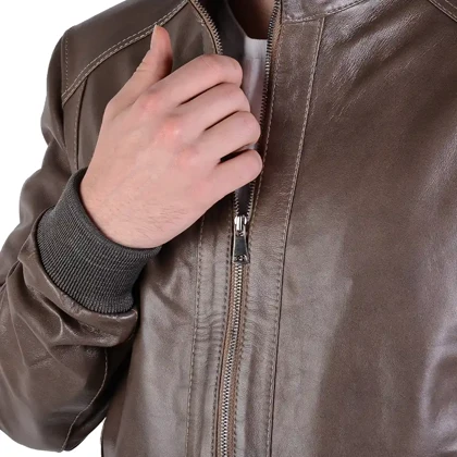 بامبر جکت چرم مردانه