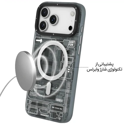 قاب مگ سیف آیفون 17 پرو یانگ کیت YOUNGKIT مدل CX020 طرح تکنولوژی