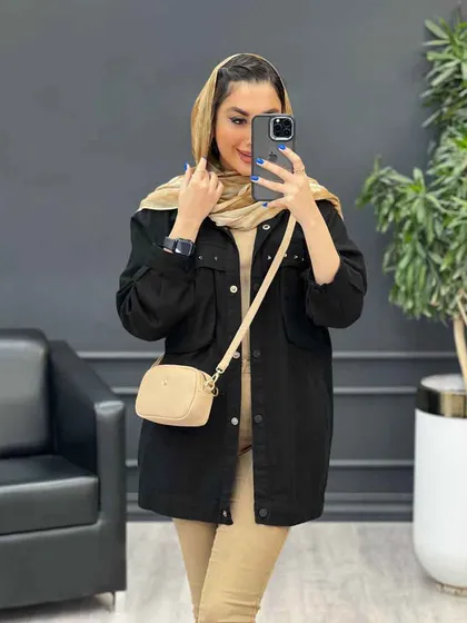 مانتو کتان چهار جیب پرچ پارلا