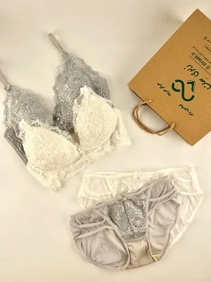 ست شورت و سوتین بدون فنر توری ابری کد 29381