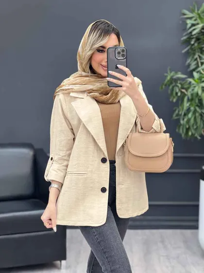 مانتو کتی دو دکمه جیب نما