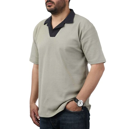 پولوشرت آستین کوتاه یقه شکاری مردانه سیزر مدل 15611244