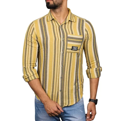 پیراهن آستین بلند کنفی مردانه مدل 61011019