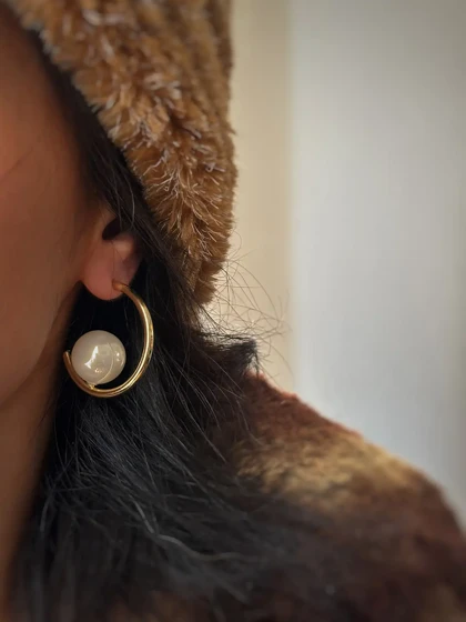 گوشواره های طلایی مرواریدی