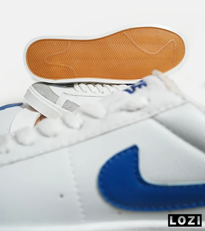 کفش نایک مردانه و زنانه سفید آبی Nike Blazer Low 77