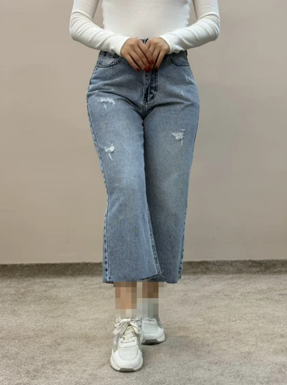 شلوار جین واید آبی آمسو