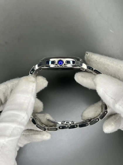 ساعت مچی کارتیه کورنوگراف بند سیلور صفحه مشکی Cartier