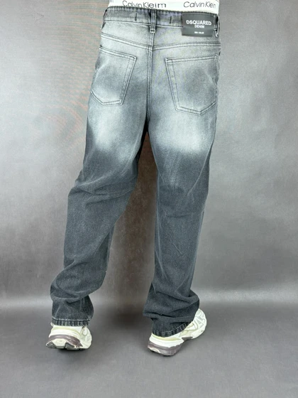 شلوار نیم بگ مردانه ذغالی زاپ‌دار 125