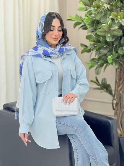مانتو کتان جیب پاکتی برش‌دار