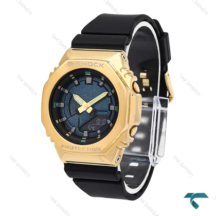 جی شاک GM-S2100 زنانه قاب طلایی مشکی G-shock-6378-L