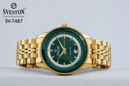 ساعت مردانه سویستون مدل SV-7487 طلایی با صفحه سبز