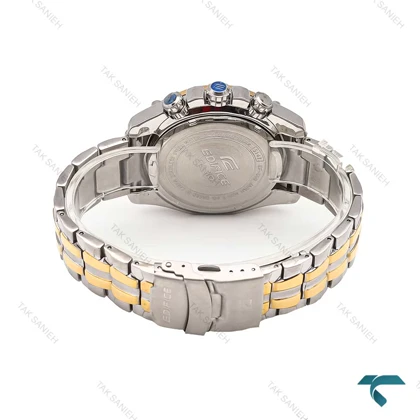 ساعت کاسیو ادیفایس مردانه EF550 دورنگ طلایی صفحه مشکی Casio-6241-G